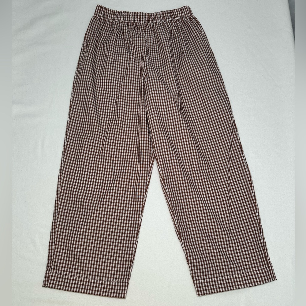 Vive La Fête Boys Brown/White Gingham Pants